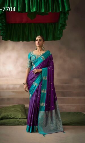 Home kalki silk saree online – pure satin silk designer saree for women